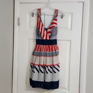 Eva Franco Pleated Patriotic Party Dress